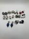 Lot Of 11 Pairs Of Vintage Sterling Silver Earrings Pierced Ears Dangle Studs