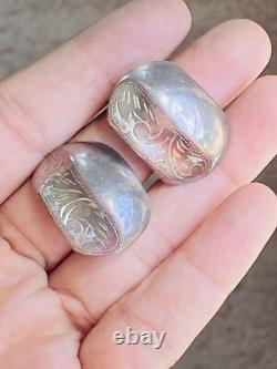 Lot Of 21 Pairs Vintage Sterling Silver 925 Dangle Hoop Stud Earrings Jewelry