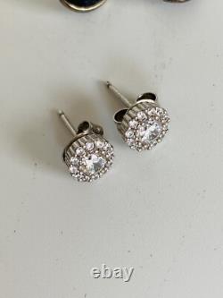 Lot Of 21 Pairs Vintage Sterling Silver 925 Dangle Hoop Stud Earrings Jewelry