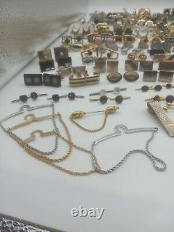 Lot Of 320 Pieces Of Men's Vintage Wearable Jewelry Signed And Unsigned