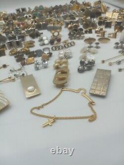 Lot Of 320 Pieces Of Men's Vintage Wearable Jewelry Signed And Unsigned