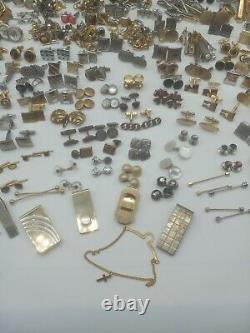 Lot Of 320 Pieces Of Men's Vintage Wearable Jewelry Signed And Unsigned