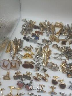 Lot Of 320 Pieces Of Men's Vintage Wearable Jewelry Signed And Unsigned