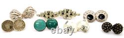 Lot Of 7 Pairs Of Vintage Sterling Silver Modernist Screw + Clip On Earrings
