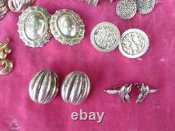 Lot Of 8 Pairs Of Vintage Retro Sterling Silver Earrings
