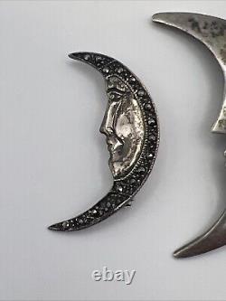 Lot VTG Sterling Silver 925 Taxco MEXICO Man in Moon Brooches Earrings Crescent