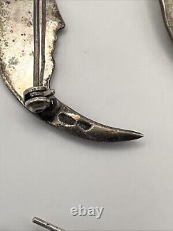 Lot VTG Sterling Silver 925 Taxco MEXICO Man in Moon Brooches Earrings Crescent