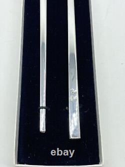 Lot of 2 pairs Vintage Reed & Barton Chopsticks Silverplated Italy Original Box