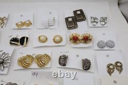 Lot of 36 Vintage to Now Clip-on Earrings Gold + Silver Tone