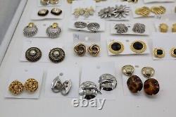 Lot of 36 Vintage to Now Clip-on Earrings Gold + Silver Tone