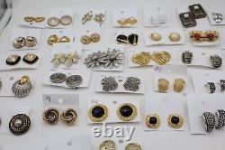 Lot of 36 Vintage to Now Clip-on Earrings Gold + Silver Tone