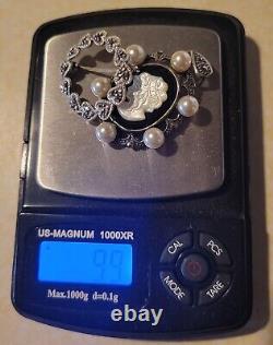 Lot of sterling silver marcasite jewelry vintage