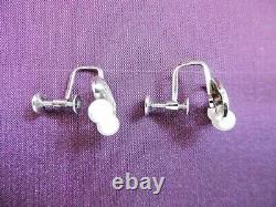 Lovely Pair Of Vintage Mikimoto Pearl Screw Earrings On Solid Silver