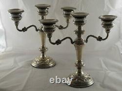 Lovely Pair Vintage Solid Sterling Silver Candelabra 1975 & 79 9 High