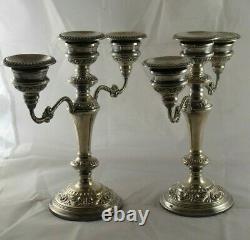 Lovely Pair Vintage Solid Sterling Silver Candelabra 1975 & 79 9 High