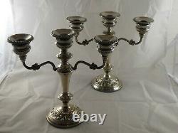 Lovely Pair Vintage Solid Sterling Silver Candelabra 1975 & 79 9 High