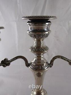 Lovely Pair Vintage Solid Sterling Silver Candelabra 1975 & 79 9 High