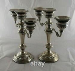 Lovely Pair Vintage Solid Sterling Silver Candelabra 1975 & 79 9 High