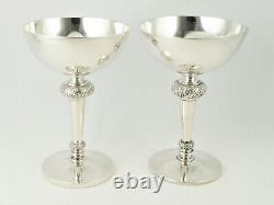 MATCHED PAIR VINTAGE SILVER CHALICES OR GOBLETS HM SHEFFIELD 1957 & 1960 186g
