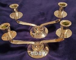 MID CENTURY Pair Fisher Silversmith Weighted 925 Sterling Light Candelabras C62