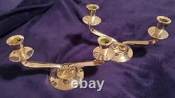 MID CENTURY Pair Fisher Silversmith Weighted 925 Sterling Light Candelabras C62