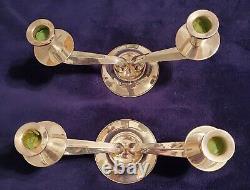 MID CENTURY Pair Fisher Silversmith Weighted 925 Sterling Light Candelabras C62