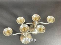 M Fred Hirsch Co. Pair Small Vintage Sterling Silver Weighted 6 Candelabra 159