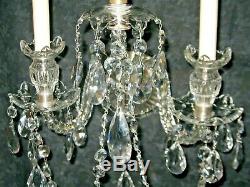 Magnificent Pair Vintage Crystal Wall Sconce Estate Fresh Ready Hang Stunning