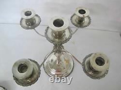 Magnificent Sterling Vintage 5 Armed Pair Of Candelabras Approx 126 Troy Ounces