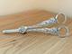 Magnificent Vintage Ornate Pair Of Silver Grape Scissors With A Hunting Scene