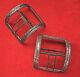 Matching Pair Of Antique Silver, Steel And Brass 18th Century Shoe Buckles
