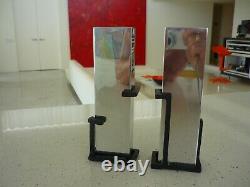 Michael Aram Vintage Post Modern Steel Tower Vases & Frames (pair) 2 Fabulous