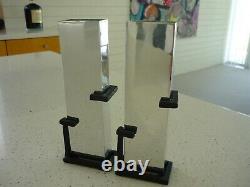 Michael Aram Vintage Post Modern Steel Tower Vases & Frames (pair) 2 Fabulous