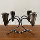 Mid Century Anfer Sterling Silver Candlestick Pair Vintage Mexico 1960s Mcm. 925