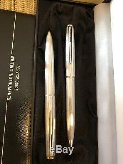 Montblanc Vintage Pair Of 2 Sterling Silver Ballpoint Pens