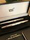 Montblanc Vintage Pair Of Sterling Silver Ball Point Pens. Circa 1979