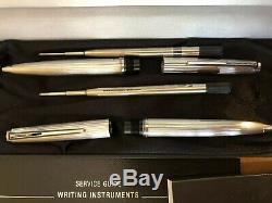 Montblanc Vintage Pair Of Sterling Silver Ball Point Pens. Circa 1979
