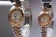 Nos Vintage Vannes Balcon? Pair Watch Quartz Mop Gold Silver Two Tone With Box