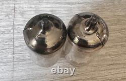 NOS platinum MATCHED PAIR ECC83 NIS PREWAR SILVER SMOOTH PLATES