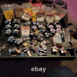 NOS vintage Antique lavatory handle lot 25 PAIRS+ STAINLESS/SILVER 1950's 80's