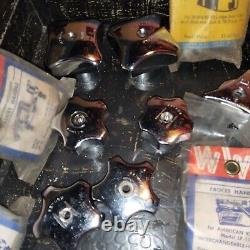 NOS vintage Antique lavatory handle lot 25 PAIRS+ STAINLESS/SILVER 1950's 80's