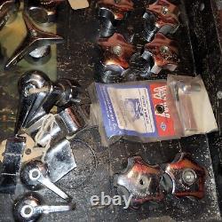 NOS vintage Antique lavatory handle lot 25 PAIRS+ STAINLESS/SILVER 1950's 80's