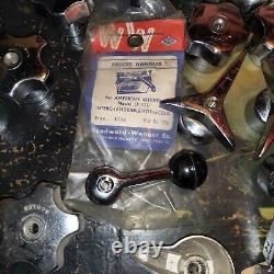 NOS vintage Antique lavatory handle lot 25 PAIRS+ STAINLESS/SILVER 1950's 80's