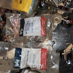 NOS vintage Antique lavatory handle lot 25 PAIRS+ STAINLESS/SILVER 1950's 80's