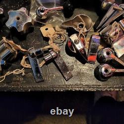 NOS vintage Antique lavatory handle lot 25 PAIRS+ STAINLESS/SILVER 1950's 80's