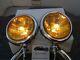 New Pair Of 12 Volt Small Vintage Style Fog Lights With Chrome Brackets