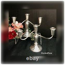 Newport Sterling Silver Weighted Candelabras 3 Arm Weighted Vintage A Pair