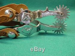 Nice Good Vintage Pair Of Ricardo Nickel Silver Western Cowboy Spurs