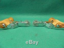 Nice Good Vintage Pair Of Ricardo Nickel Silver Western Cowboy Spurs