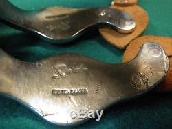 Nice Good Vintage Pair Of Ricardo Nickel Silver Western Cowboy Spurs